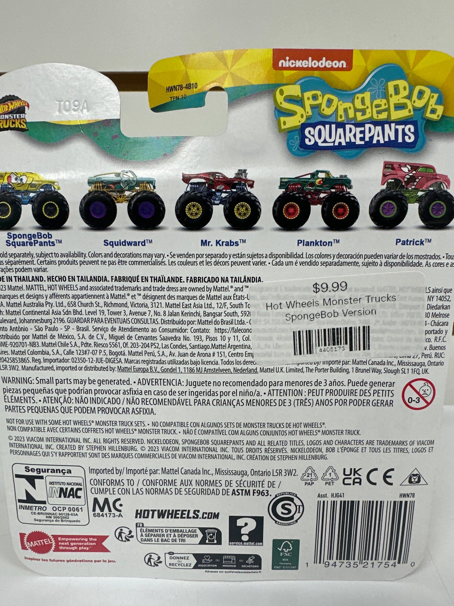 Hot wheels Monster Truck (Squidward)