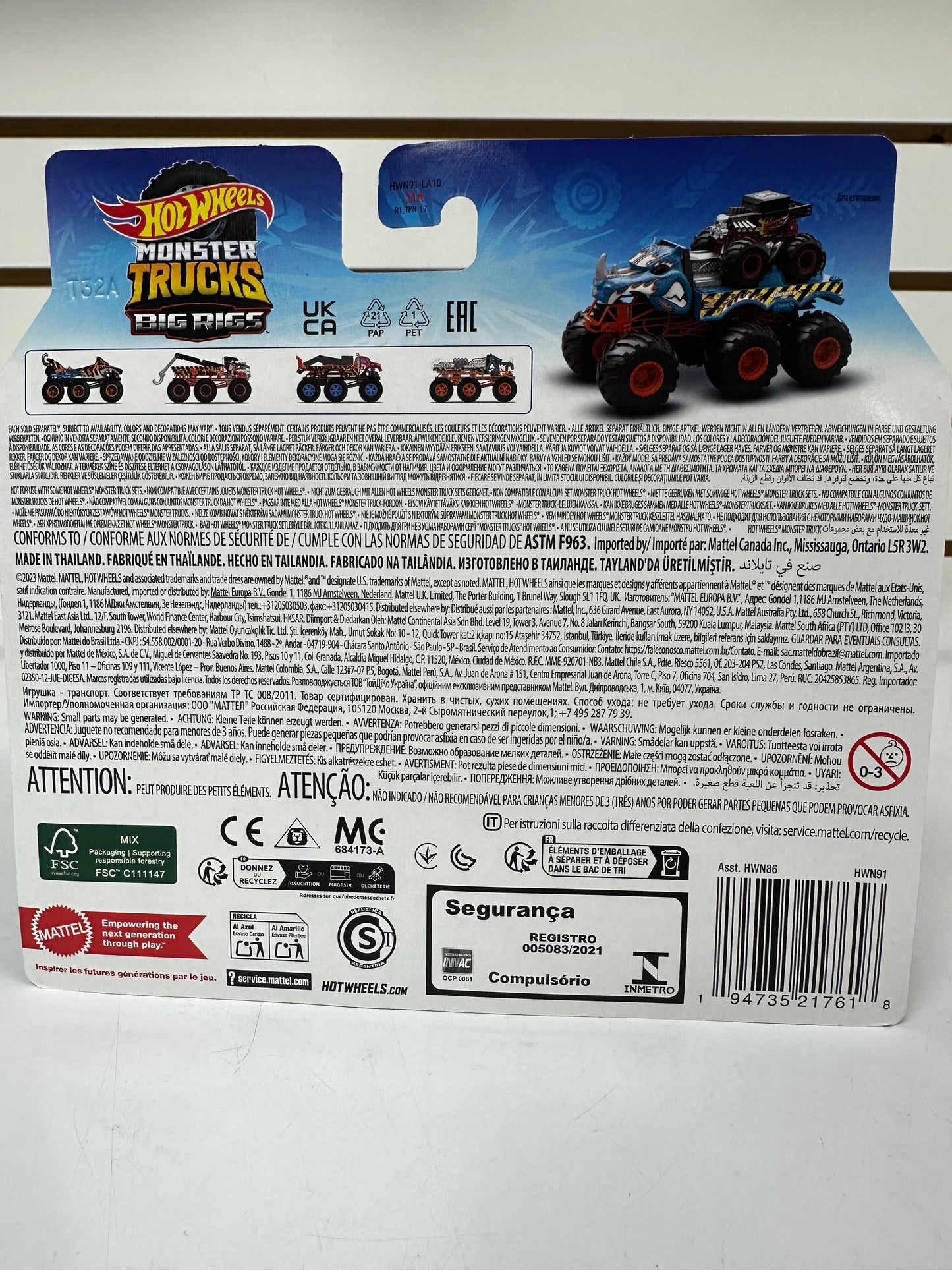 Hot Wheels Monster Trucks Big Rigs Rhinomite