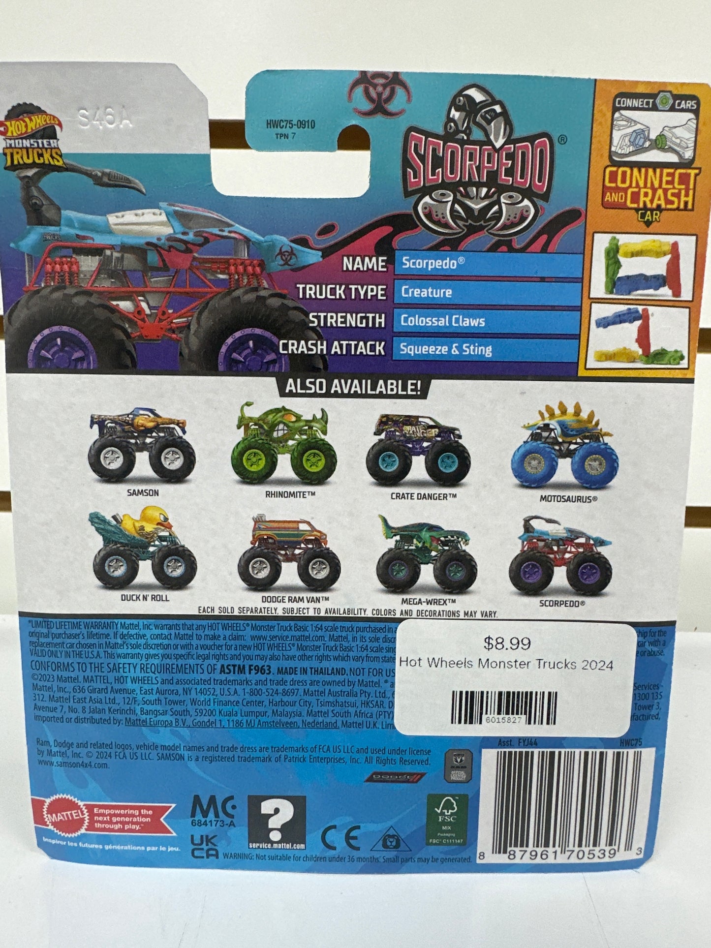 Hot Wheels Monster Truck Scorpedo (Beast Bashers )