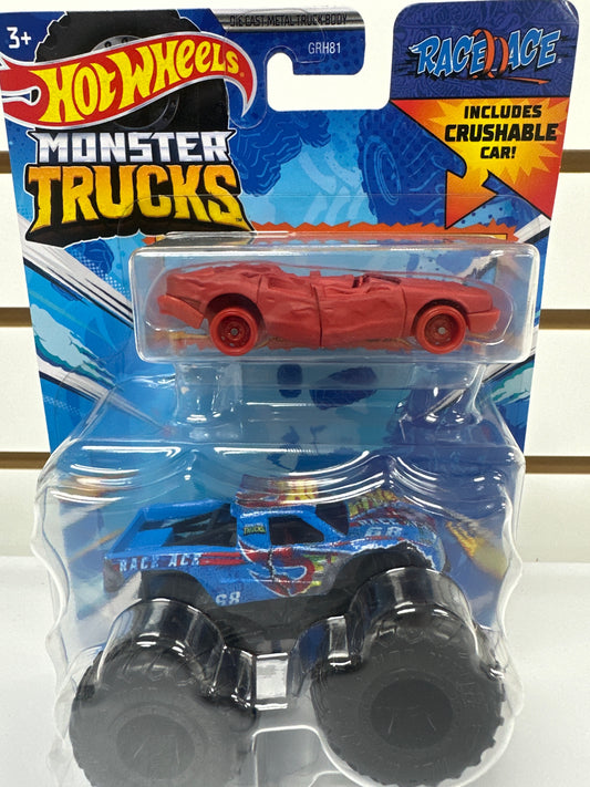 Hot Wheels Monster truck includes crushable car (Race ace )