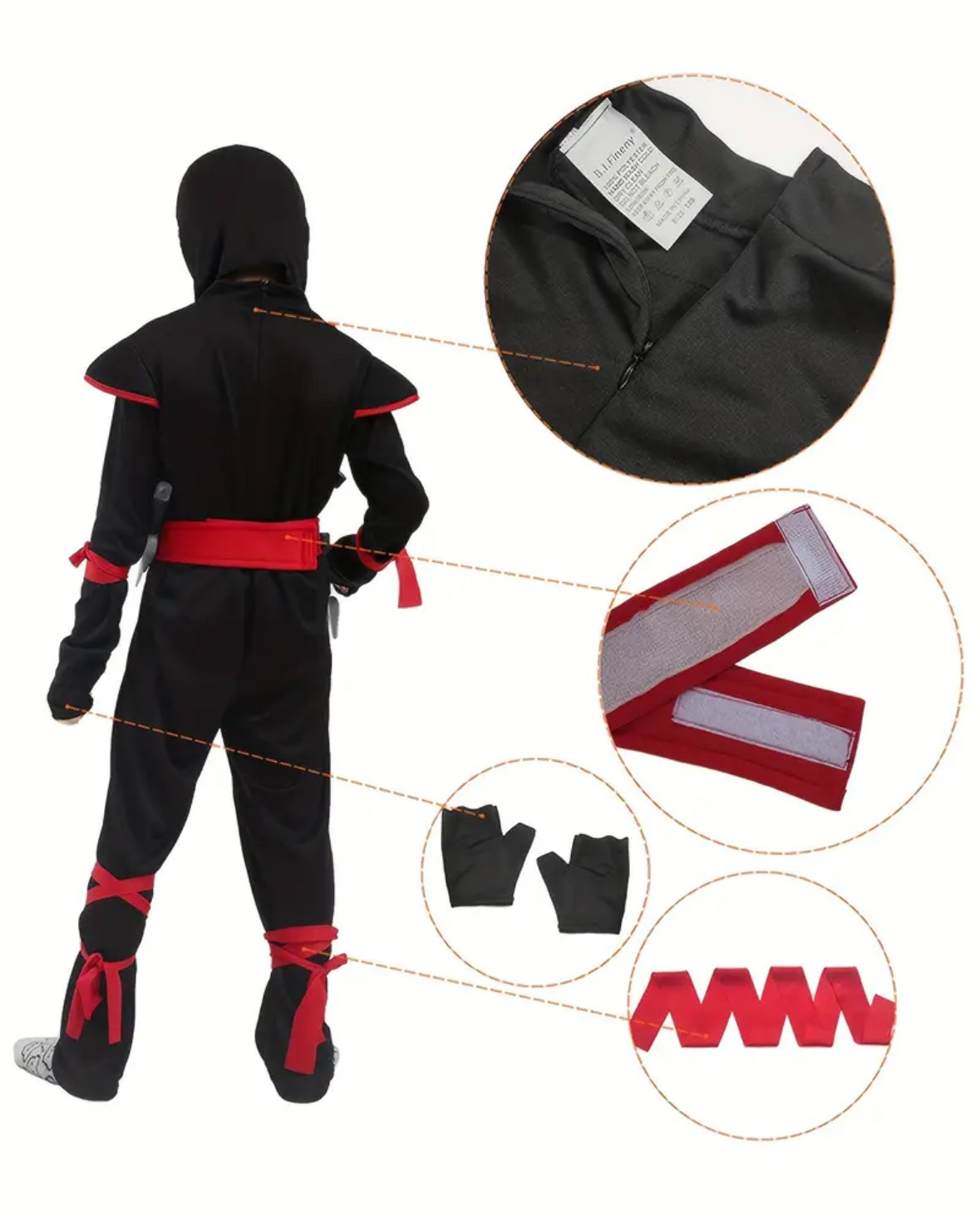 Costume black ninja for Halloween or every day play