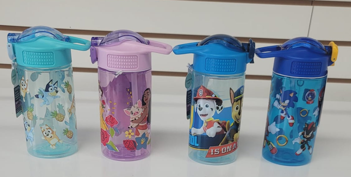 Cup - leak proof antimicrobial bottle for kids -Paw Patrol -Bluey-Disney princess Moana & Sonic