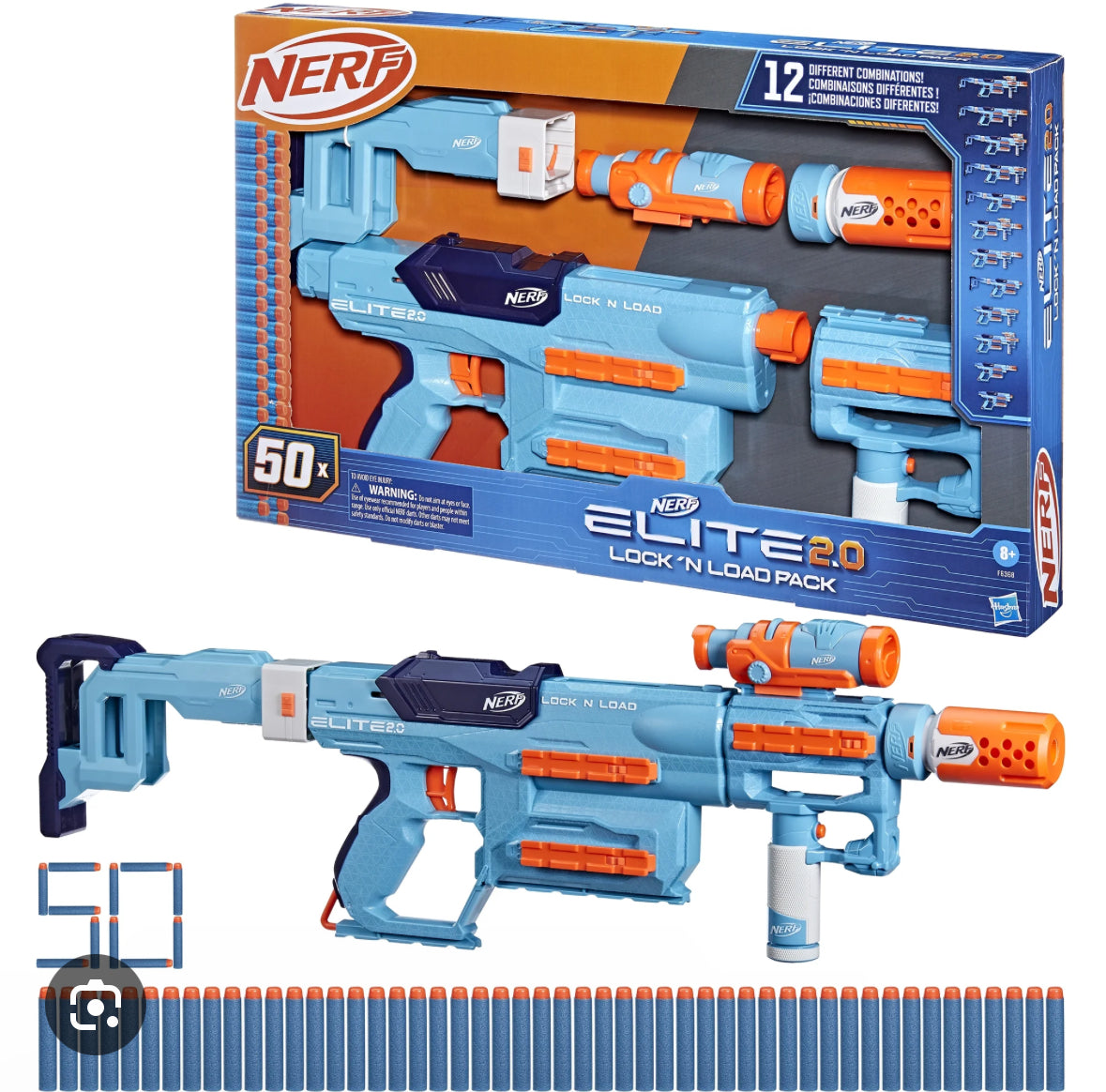 Nerf Elite lock and Load 2.0 50 foam blasters