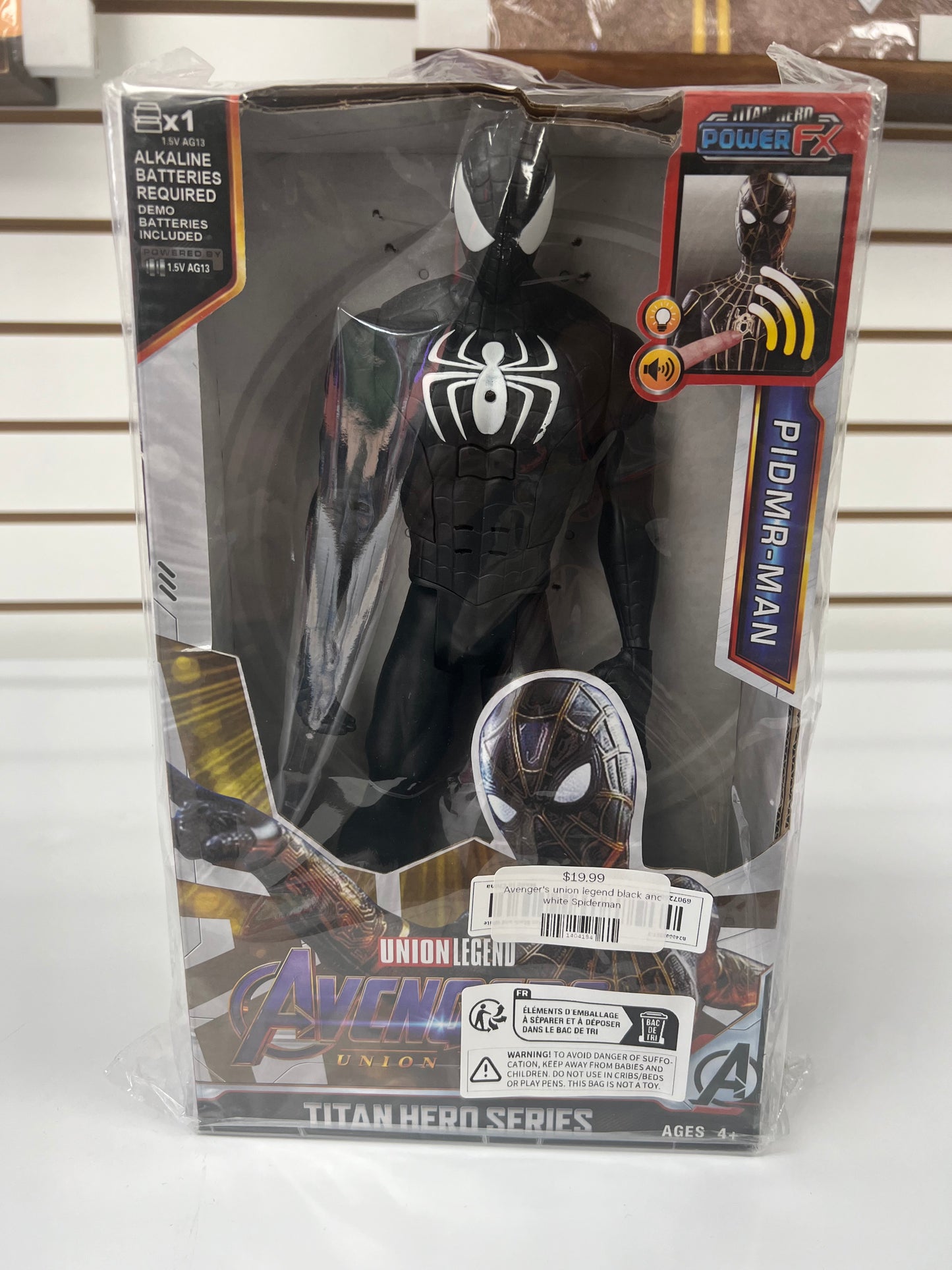 Avengers union black and white spiderman titan hero series