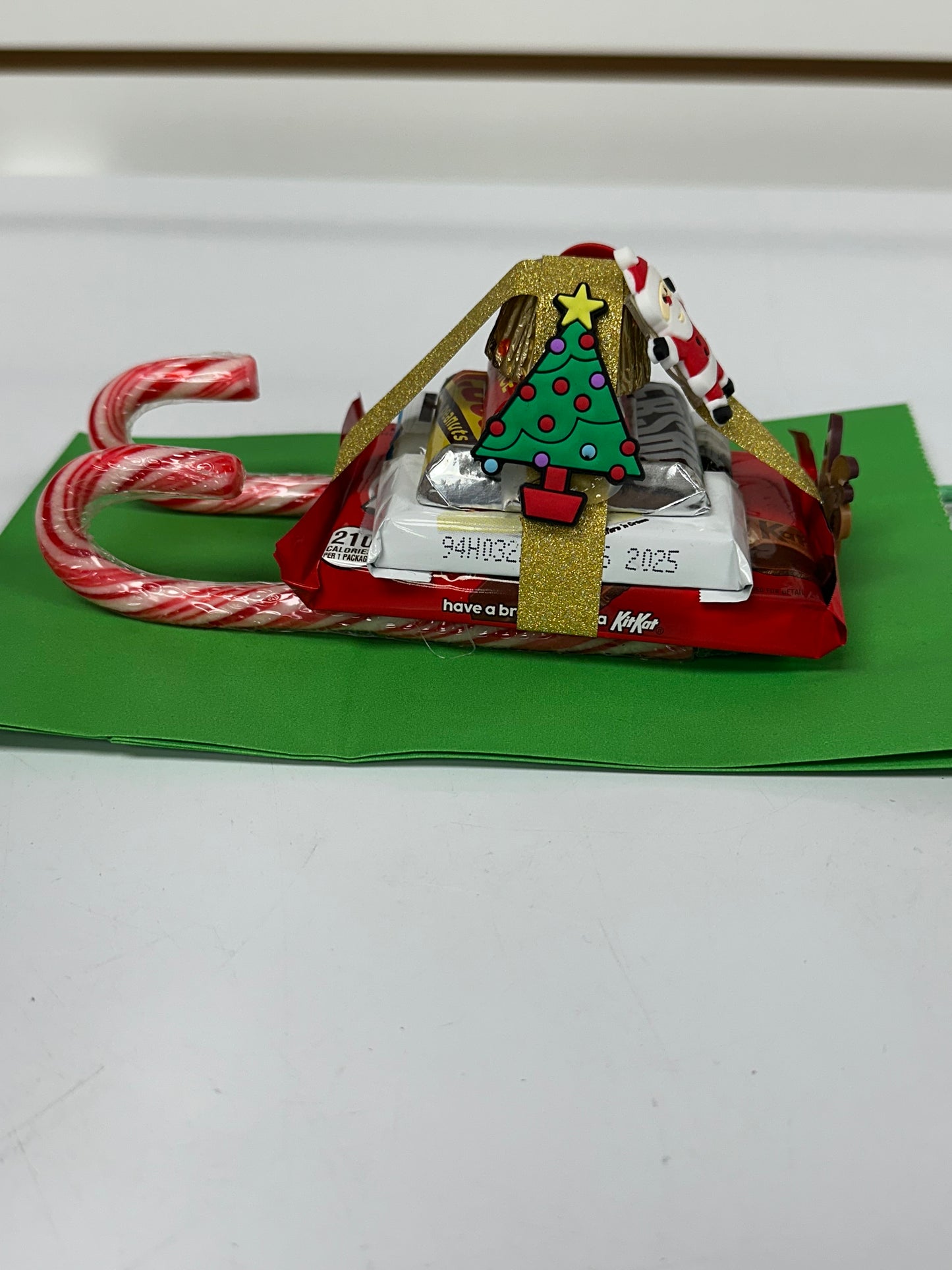 Santa on assorted chocolate candy Sleigh