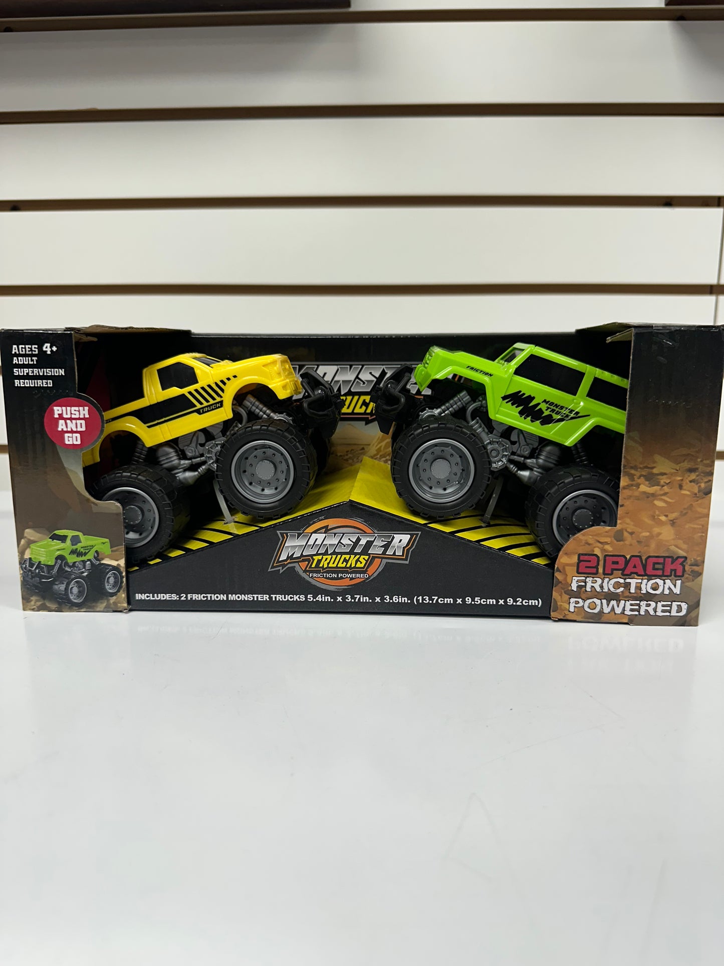 Monster Truck Friction Powered 2 pack push and go